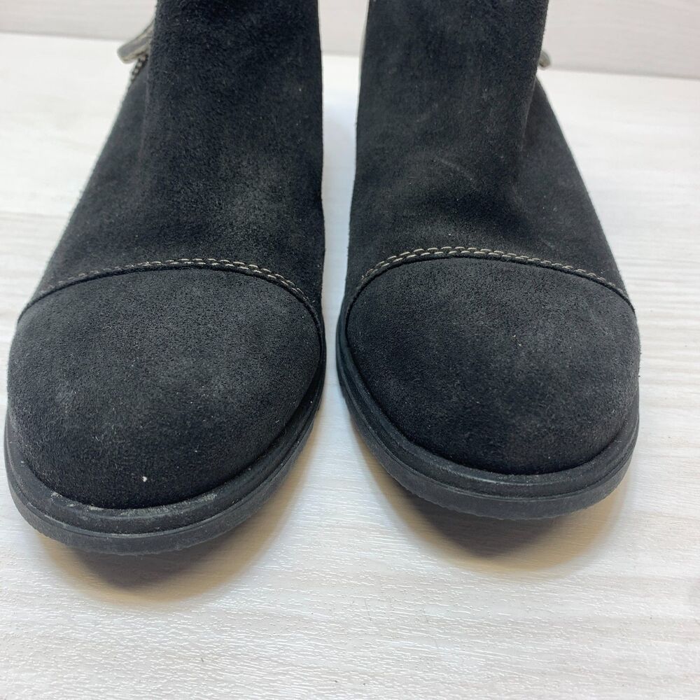 Sorel Major Low Ankle Boots Womens Size 9 Black Suede Side Zip Round Toe Comfort - Picture 5 of 11